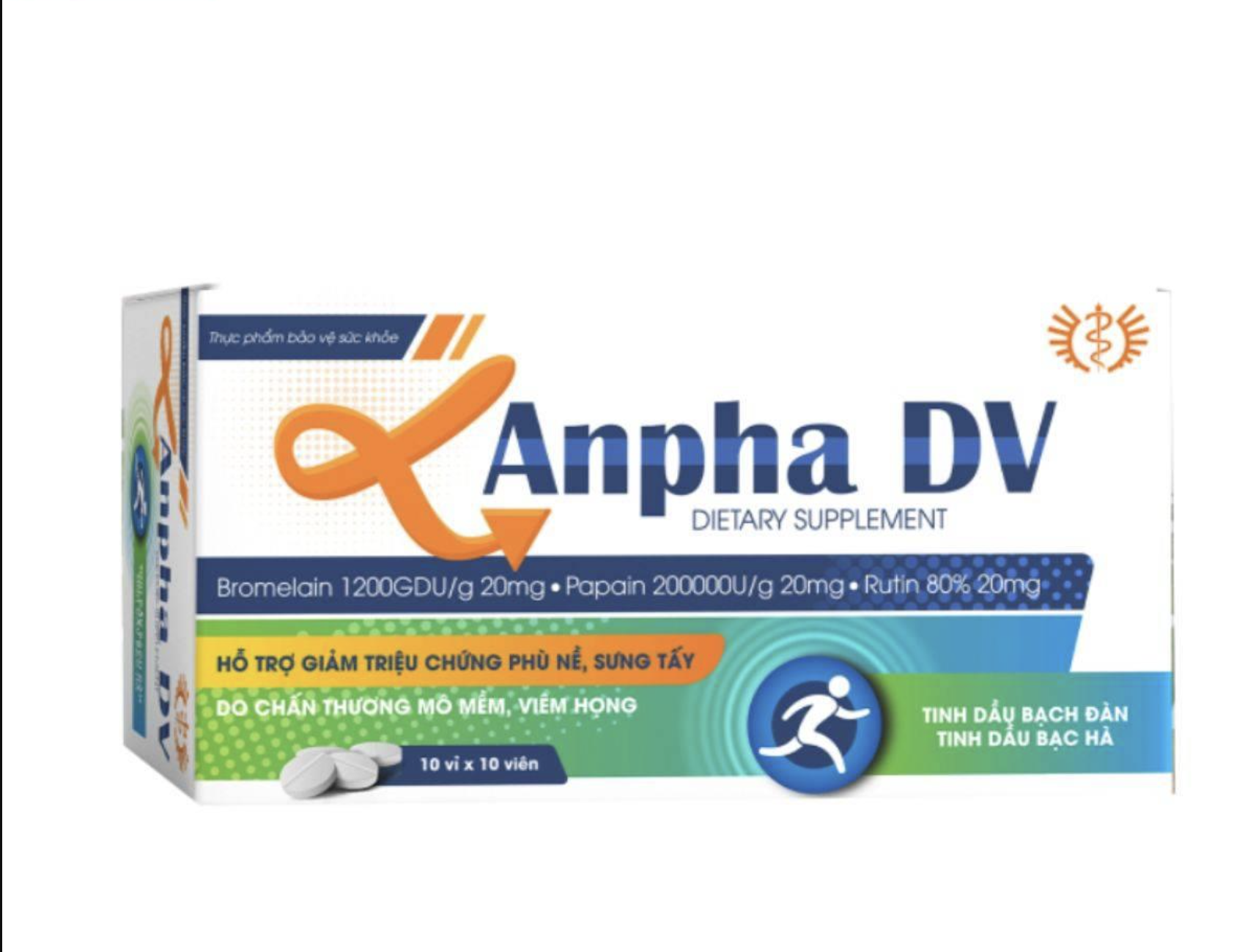 Anpha DV Bromelain 1200GDU/g hỗ trợ giảm triệu chứng phù nề